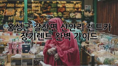 홍성군 갈산면 신안리 렌트카 장기렌트 완벽 가이드